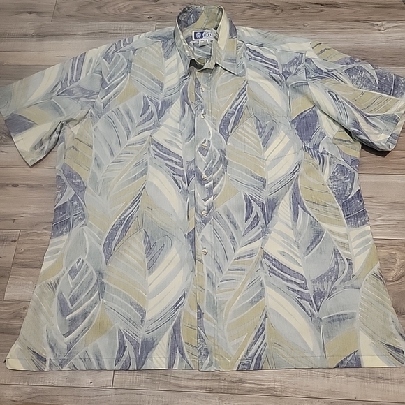RJC Hawaiian Shirt Adult 3XL Blue Floral Surfer Aloha Beach Mens USA VINTAGE - Picture 3 of 11